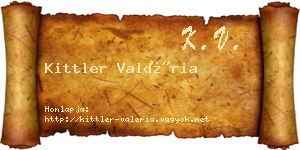 Kittler Valéria névjegykártya