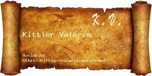 Kittler Valéria névjegykártya